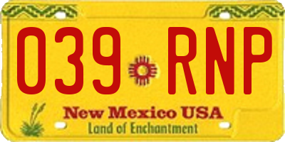 NM license plate 039RNP