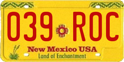 NM license plate 039ROC