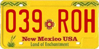 NM license plate 039ROH