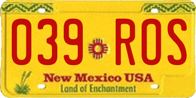 NM license plate 039ROS