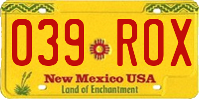 NM license plate 039ROX