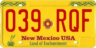 NM license plate 039RQF