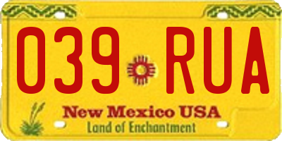 NM license plate 039RUA