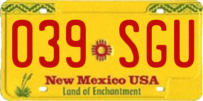 NM license plate 039SGU