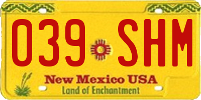 NM license plate 039SHM
