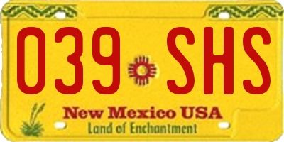 NM license plate 039SHS