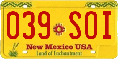 NM license plate 039SOI
