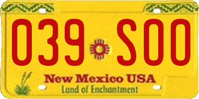 NM license plate 039SOO