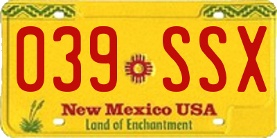 NM license plate 039SSX