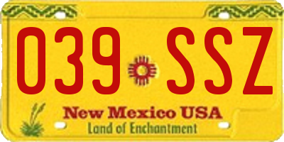 NM license plate 039SSZ