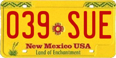 NM license plate 039SUE