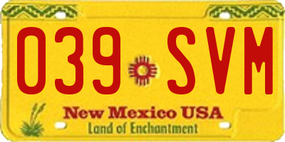 NM license plate 039SVM