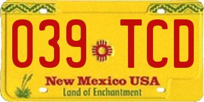 NM license plate 039TCD