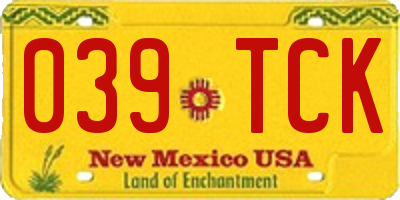 NM license plate 039TCK