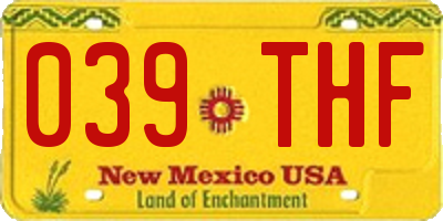 NM license plate 039THF