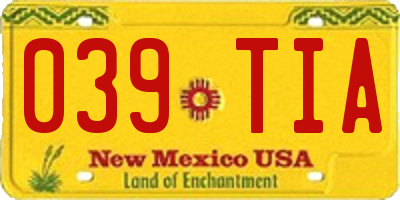 NM license plate 039TIA