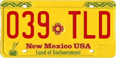 NM license plate 039TLD