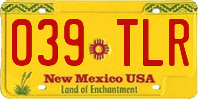 NM license plate 039TLR