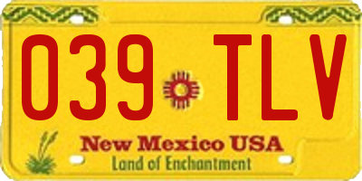NM license plate 039TLV