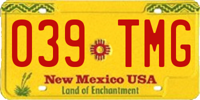 NM license plate 039TMG