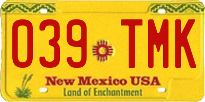 NM license plate 039TMK
