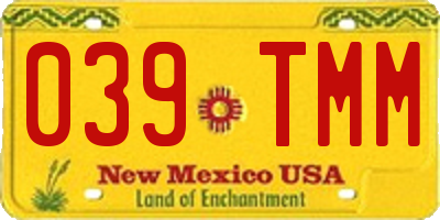 NM license plate 039TMM