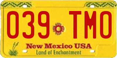 NM license plate 039TMO