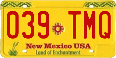 NM license plate 039TMQ