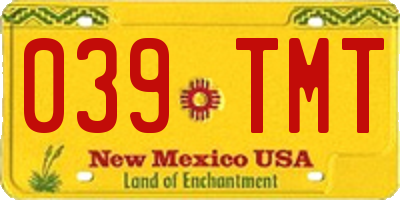 NM license plate 039TMT