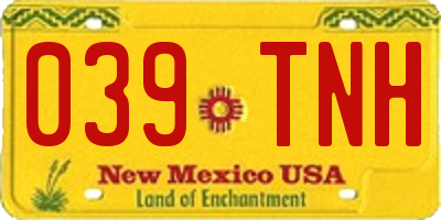 NM license plate 039TNH