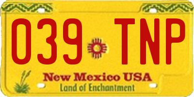 NM license plate 039TNP