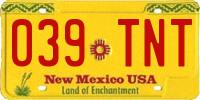 NM license plate 039TNT