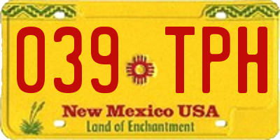 NM license plate 039TPH