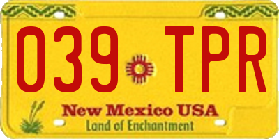 NM license plate 039TPR