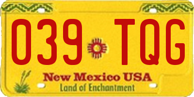 NM license plate 039TQG