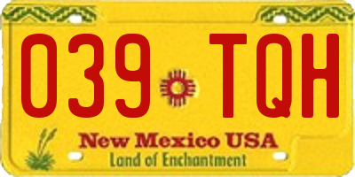 NM license plate 039TQH