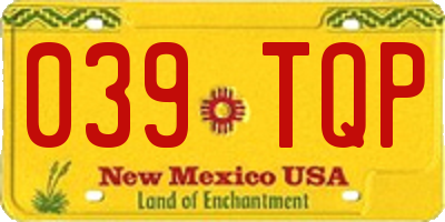 NM license plate 039TQP