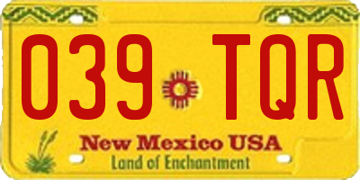 NM license plate 039TQR