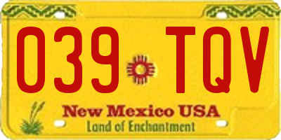 NM license plate 039TQV