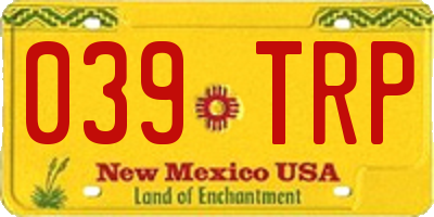 NM license plate 039TRP