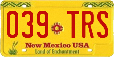 NM license plate 039TRS