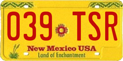 NM license plate 039TSR