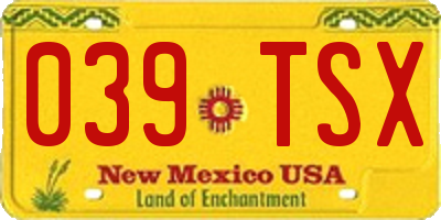 NM license plate 039TSX