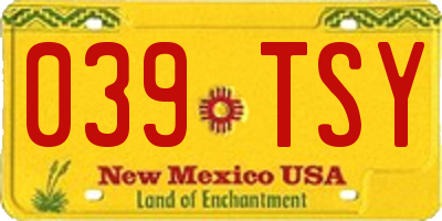 NM license plate 039TSY