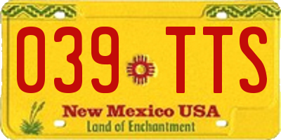 NM license plate 039TTS