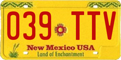 NM license plate 039TTV