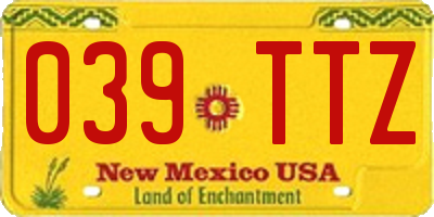 NM license plate 039TTZ