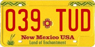 NM license plate 039TUD