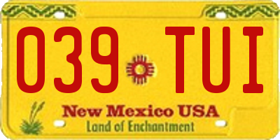 NM license plate 039TUI