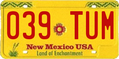 NM license plate 039TUM